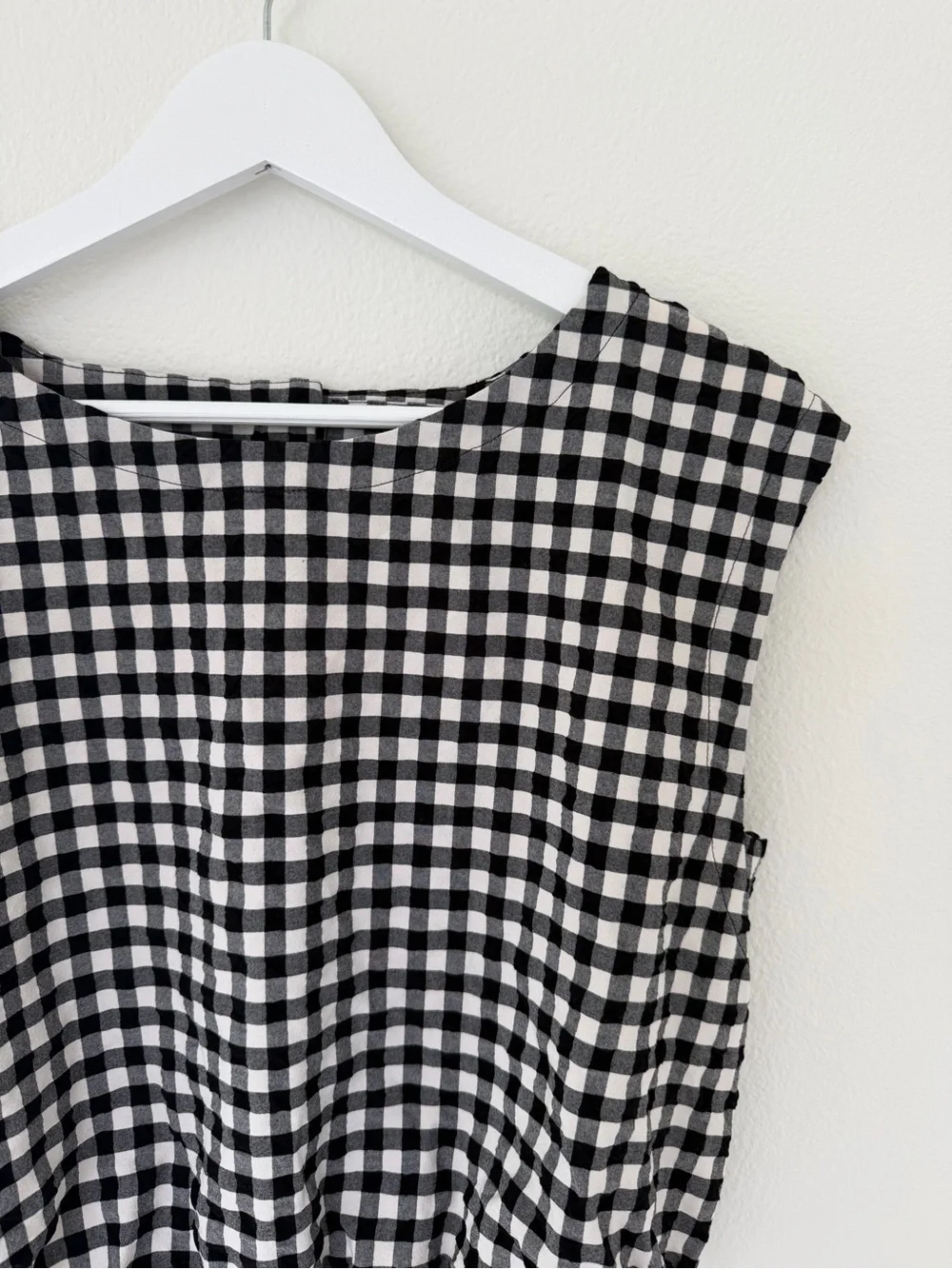 Maeve Anthropologie Black & White Gingham Crop Top Size Medium